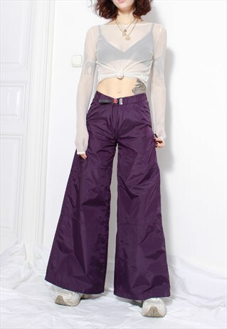 90S TECH Y2K DEADSTOCK KILLAH BABE LILAC WIDE-LEG JOGGERS