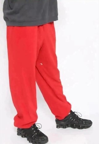 VINTAGE LACOSTE COTTON TRACK BOTTOMS LOGO RED
