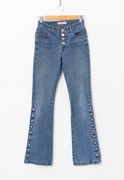 MISS SIXTY jeans Y2K vintage snap up flared leg women