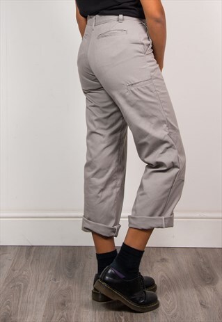 VINTAGE 90'S DICKIES LIGHT GREY REWORK TAPERED TROUSERS