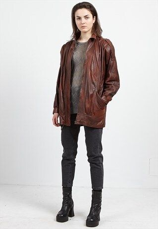 VINTAGE BROWN BRANDT&CO LEATHER JACKET