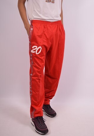CHAMPION MENS VINTAGE TRACKSUIT TROUSERS XXL RED 90S