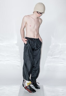 Vintage 90s classic rave boy joggers in obsidian black