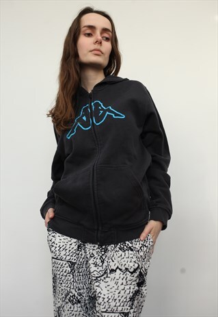 VINTAGE 90'S KAPPA BLACK HOODIE