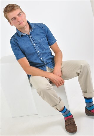 VINTAGE 90'S SHORT SLEEVE DENIM SHIRT