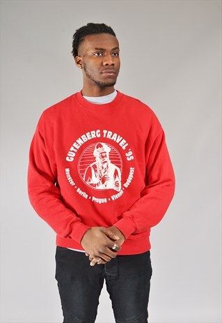 VINTAGE GUTENBERG TRAVEL SWEATSHIRT RED