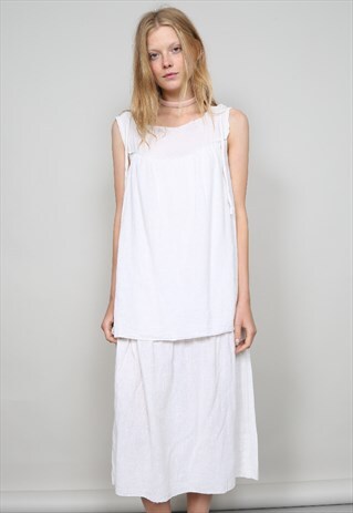 VINTAGE 90'S SONIA RYKIEL RAW CUT COTTON MIDI DRESS