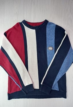 90's Vintage Jumper Navy Red Knitted 