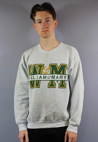 VINTAGE LEE COTTON SWEATSHIRT IN GREY WITH PRINTED WILLIAM &