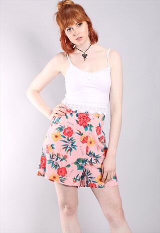 VINTAGE 80S HAWAIIAN FLORAL HIGH WAISTED BEACH SHORTS
