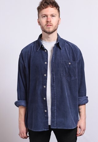 VINTAGE CORDUROY SHIRT BLUE