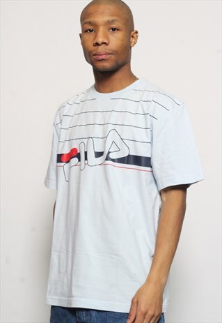 VINTAGE FILA LOGO T-SHIRT BLUE