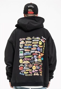 kalodis trendy alphabet print hoodie