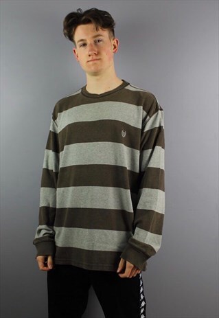 VINTAGE CHAPS SWEATSHIRT IN GREY WITH EMBROIDERED LOGO. SIZE