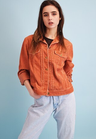90'S RETRO SCANDI CORDUROY CROPPED JACKET