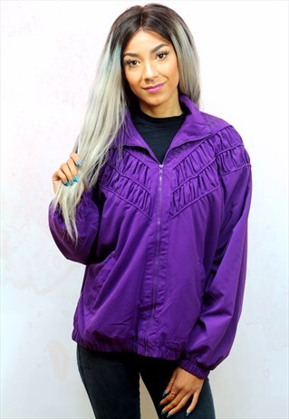 1990S VINTAGE PURPLE SUPER SOFT BOMBER JACKET