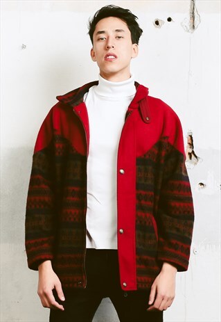 VINTAGE 90S AZTEC PRINT FLEECE JACKET