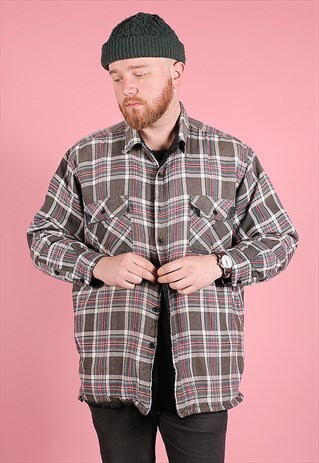 VINTAGE LINED LUMBERJACK DICKIES CHECK SHIRT /R4039