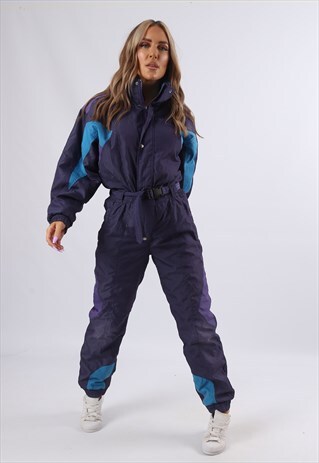VINTAGE ETIREL FULL SKI SUIT SNOW SPORTS UK 8 - 10 (E9HK)