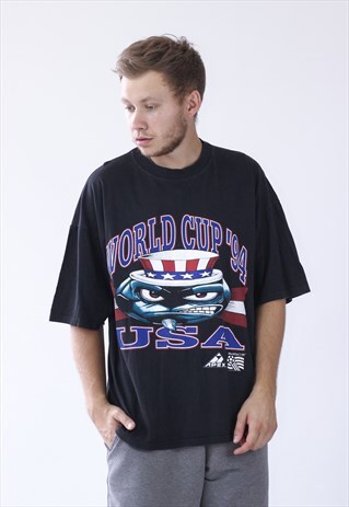 1994 MENS APEX USA WORLD CUP UNCLE SAM BIG LOGO T-SHIRT