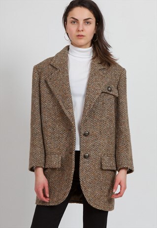 VINTAGE BROWN YVES SAINT LAURENT BLAZER JACKET