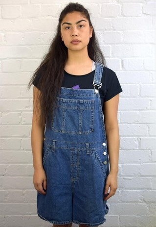 VINTAGE 90'S DENIM DUNGAREE SHORTS
