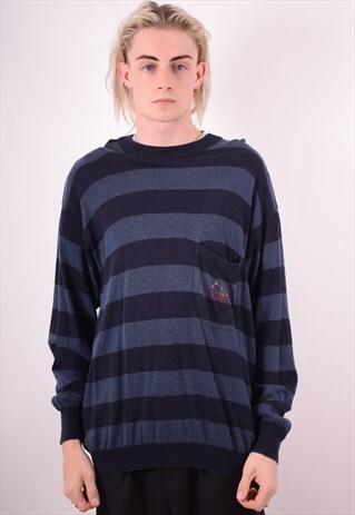 ICEBERG MENS VINTAGE JUMPER SWEATER MEDIUM NAVY BLUE 90S