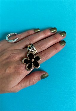 Vintage Silver Plated Flower Ring