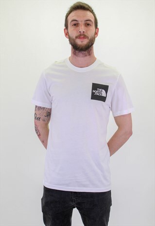 VINTAGE THE NORTH FACE LOGO T-SHIRT IN WHITE LARGE