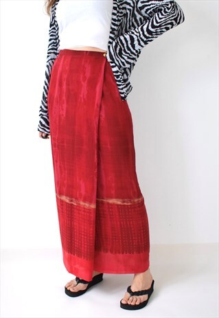 VINTAGE 90S HIGH WAISTED LONG MAXI MIDI WRAP SARONG HIPPIE