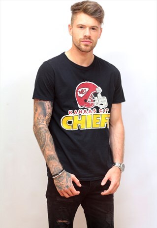 VINTAGE BLACK GRAPHIC 'KANSAS CITY CHIEFS' T-SHIRT