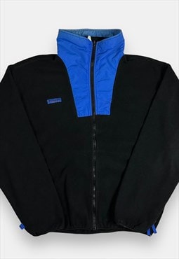 Columbia vintage 90s black and blue fleece jacket size L