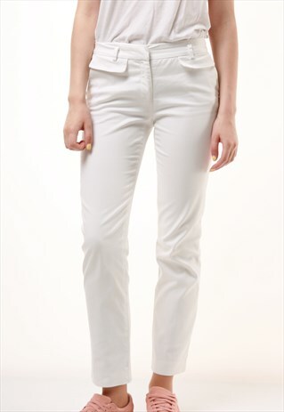 DOLCE GABBANA WHITE CLASSIC TROUSERS 634