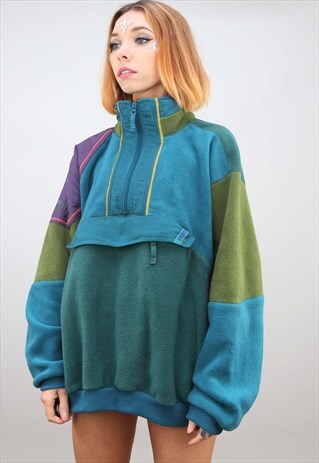 VINTAGE OVERSIZED 1/4 ZIP ADIDAS ADVENTURE FLEECE