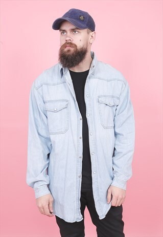 VINTAGE BLUE DENIM SHIRT /R12086