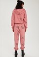WOMAN PRINTED KNITTED JOGGER - PINK