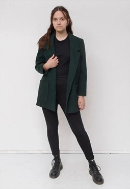 Womens L XL Wool Coat Jacket Overcoat Double Breasted Blazer