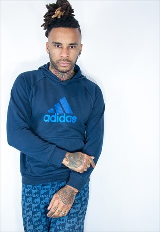 VINTAGE ADIDAS HOODIE BLUE
