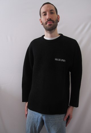 VINTAGE MI-TEMPS BLACK SWEATER NEW ZEALAND