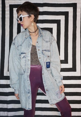 VINTAGE 90'S JEANJER JEANS OVERSIZED DENIM SHIRT