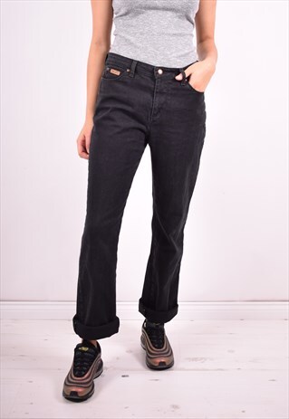 WRANGLER WOMENS VINTAGE JEANS W28 L32 BLACK 90'S