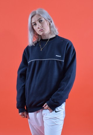 NAVY REEBOK EMBROIDERED SWEATSHIRT