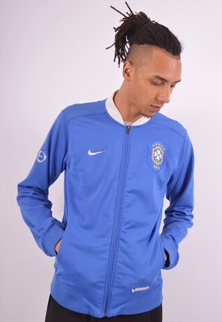 VINTAGE NIKE BRASIL TRACKSUIT TOP JACKET BLUE
