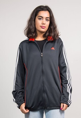 90'S DARK GREY ADIDAS TRACKSUIT JACKET