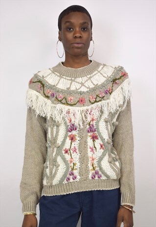 VINTAGE 90S GREY KNIT JUMPER