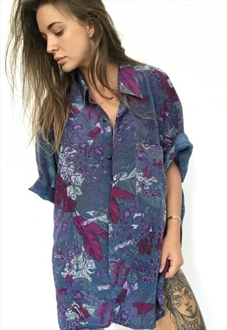PATTERNED OVERSIZED RETRO VINTAGE UNISEX FESTIVAL SHIRT