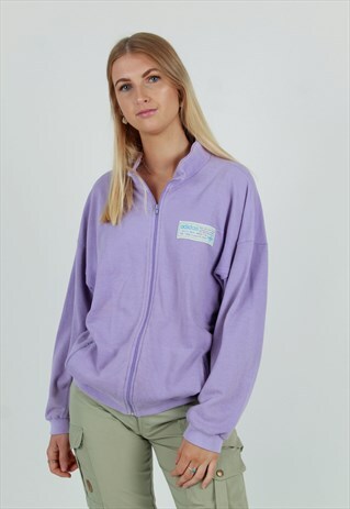1980S ADIDAS ZIP THROUGH PIQUE COTTON SWEATSHIRT