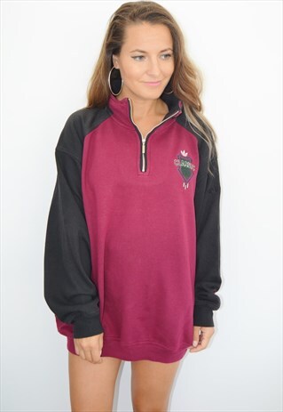 80'S ADIDAS TREFOIL 1/4 ZIP VINTAGE SWEATSHIRT