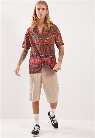 VINTAGE PATTERNED FESTIVAL SHORT SLEEVE SHIRT