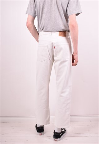 LEVI'S 501 MENS VINTAGE JEANS W30 L29 WHITE 90S